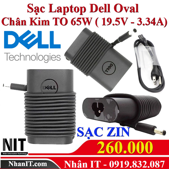 Sạc Dell Oval chân kim TO - Zin